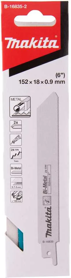 Makita Tiesinio pjūklo pjūkleliai BIM 152x0,9 (24tpi), 2Vnt. B-16835-2