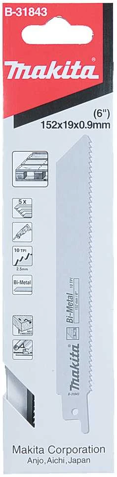 Makita Tiesinio pjūklo pjūkleliai BIM 152x0,9mm (10tpi), 5Vnt. B-31843