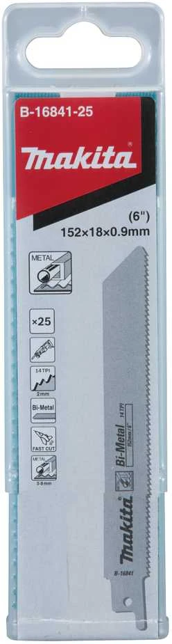 Makita Tiesinio pjūklo pjūkleliai BIM 152x0,9mm (14tpi), 25Vnt., Metalui B-16841-25