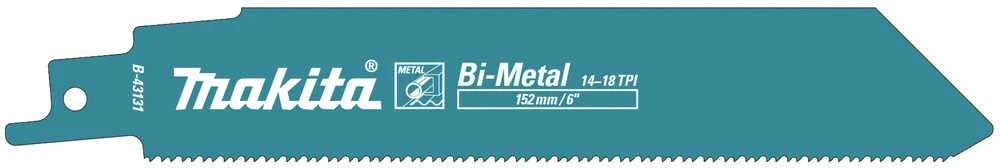 Makita Tiesinio pjūklo pjūkleliai BIM 152x1,1mm (14+18tpi), 5Vnt., Metalui B-43131