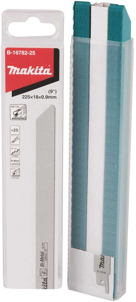 Makita Tiesinio pjūklo pjūkleliai BIM 225x0,9 (18tpi), 25Vnt., Metalui B-16782-25