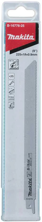 Makita Tiesinio pjūklo pjūkleliai BIM 225x0,9mm (14tpi), 25Vnt., Metalui B-16776-25