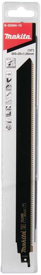 Makita Tiesinio pjūklo pjūklelis TC/HM 305x1,25mm (8tpi), 10Vnt., Metalui 4-12mm, vamzdžiams <250mm B-55594-10