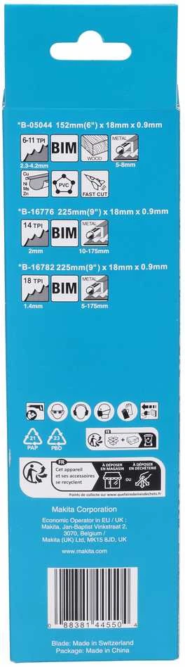 Makita Tiesinio pjūklo pjūklelių komplektas 6 Vnt. Metalui B-44448