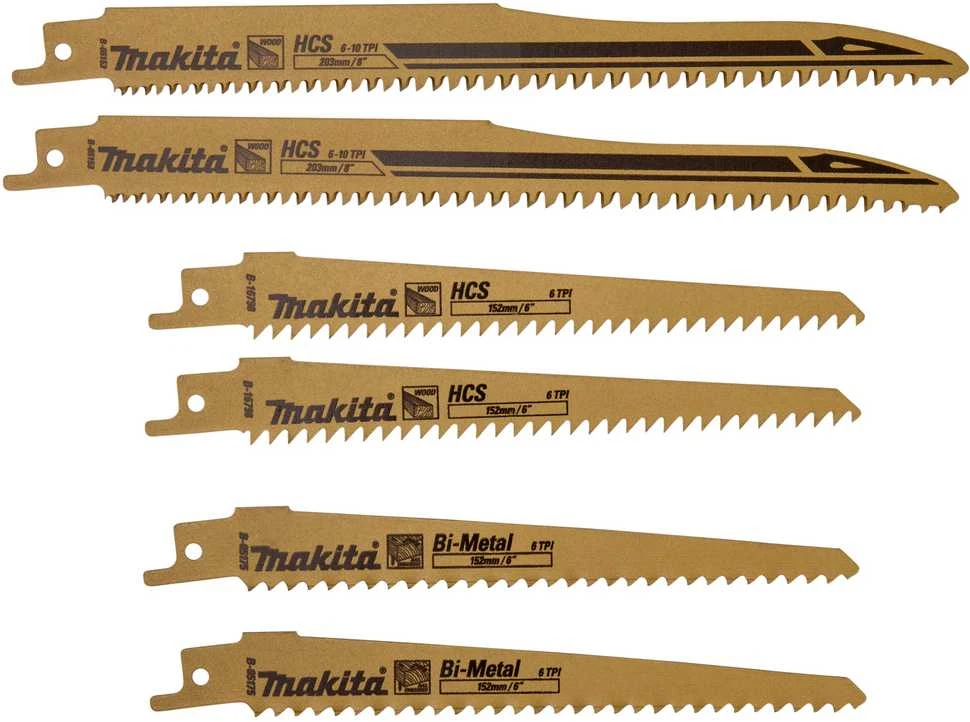 Makita Tiesinio pjūklo pjūklelių komplektas 6 Vnt. Medžiui B-44432