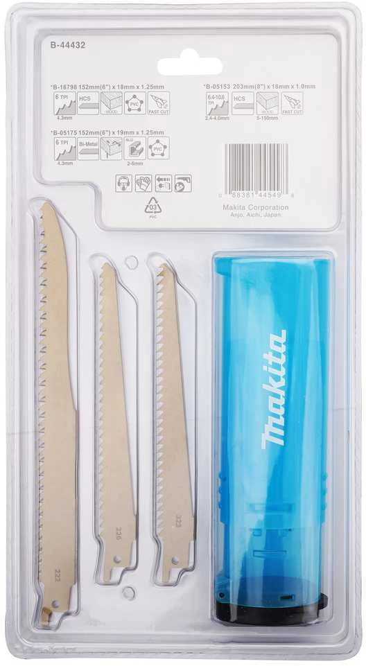 Makita Tiesinio pjūklo pjūklelių komplektas 6 Vnt. Medžiui B-44432