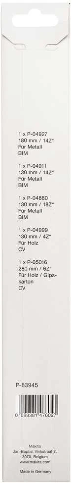 Makita TIESINIO PJŪKLO PJŪKLELIŲ KOMPLEKTAS P-83945