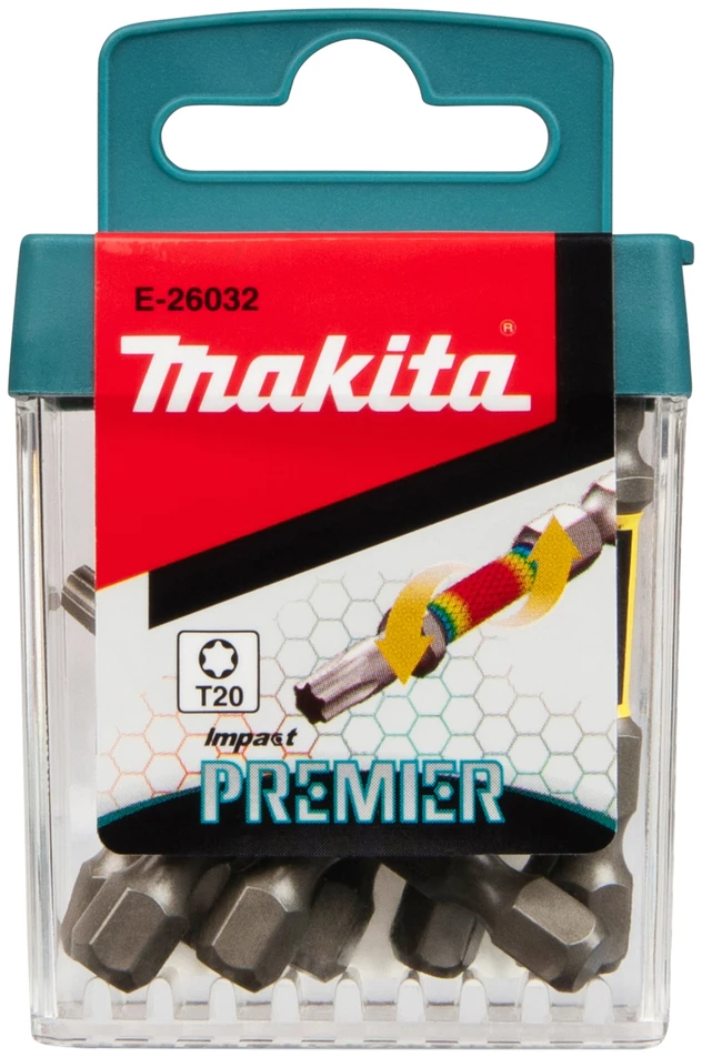 Makita Torison antgaliai E-tipo Impact PREMIER T20x50mm 10vnt. E-26032 T20 • 50 mm • 1/4" • 10 vnt