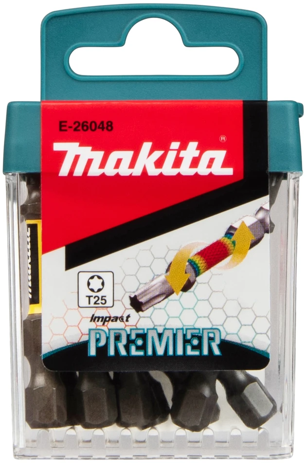 Makita Torison antgaliai E-tipo Impact PREMIER T25x50mm 10vnt. E-26048 T25 • 50 mm • 1/4" • 10 vnt