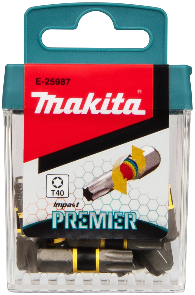 Makita Torsion antgaliai C-tipo Impact PREMIER T40x25mm 15vnt. E-25987 T40 • 25 mm • 1/4" • 15 Vnt