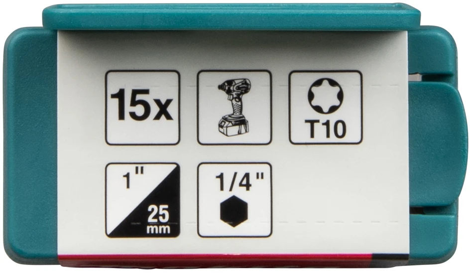 Makita Torsion antgaliai C-tipo Impact PREMIER T10x25mm 15vnt. E-25937 T10 • 25 mm • 1/4" • 15vnt