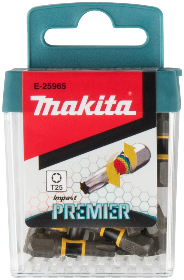 Makita Torsion antgaliai C-tipo Impact PREMIER T25x25mm 15vnt. E-25965 T25 • 25 mm • 1/4" • 15 vnt