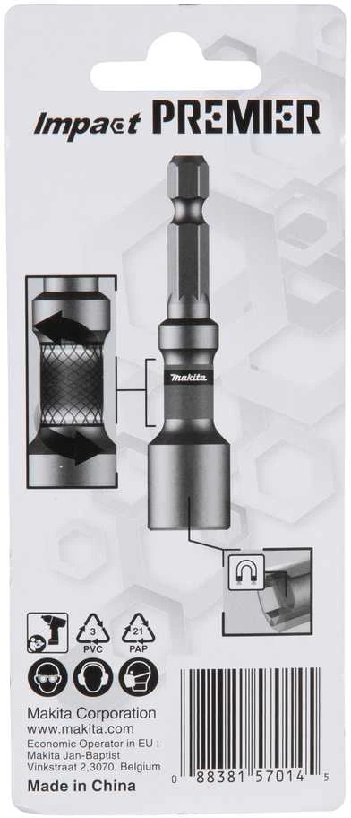 Makita Sukimo antgalis H13-65mm, 1 vnt. Impact Premier E-03486 Šešiakampis 13 x 65 mm • 1/4"