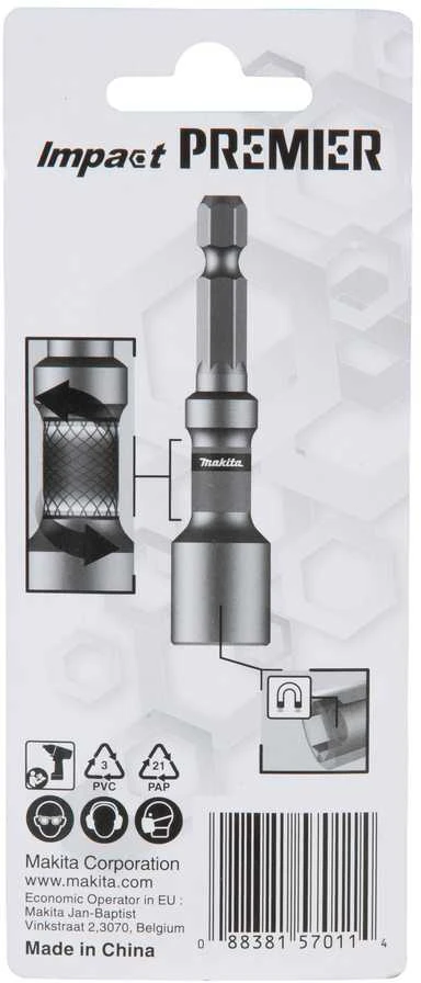 Makita Torsioninis antgalis H6-65mm, 1 vnt. Impact Premier E-03458 Šešiakampis 6 x 65 mm • 1/4"