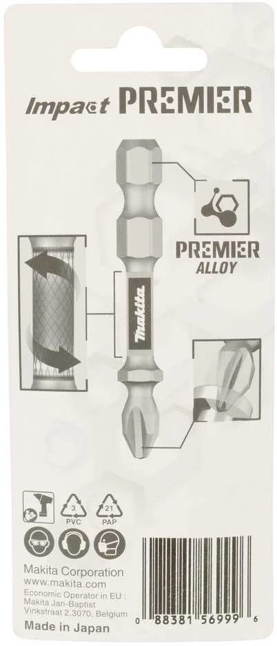 Makita Torsion sukimo antgalis (E-form), T15-50mm, 2vnt. Impact Premier E-03333 T15 • 50 mm • 1/4" • 2 vnt