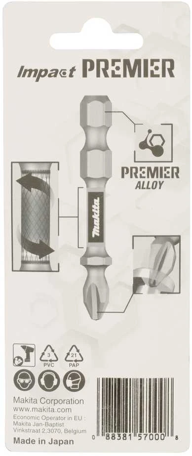 Makita Torsion sukimo antgalis (E-form), T20-50mm, 2vnt. Impact Premier E-03349 T20 • 50 mm • 1/4" • 2 vnt