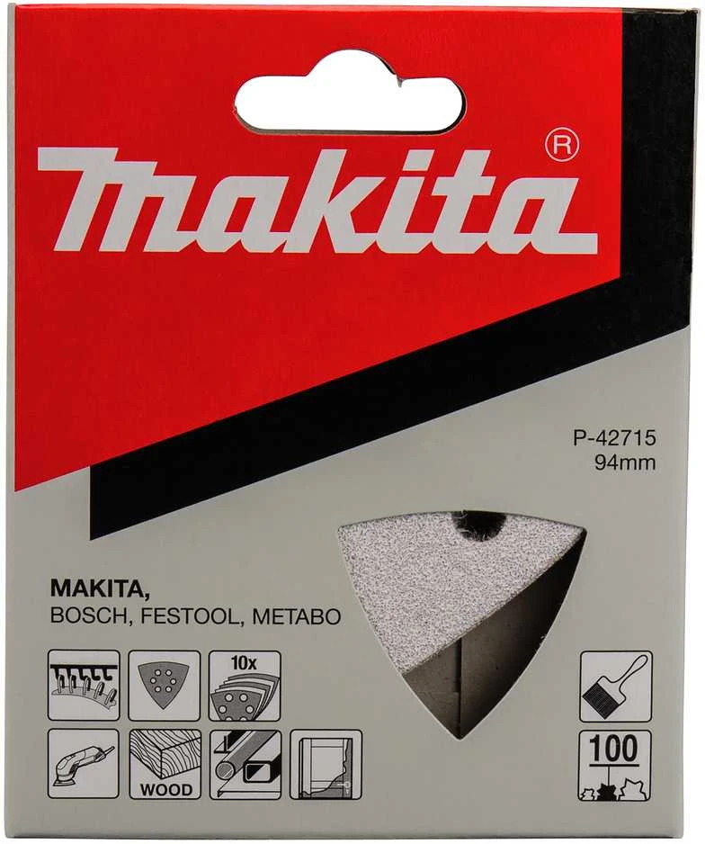 Makita Trikampis Šlifavimo popierius K100 (10Vnt.) BO4565 kibusis P-42715