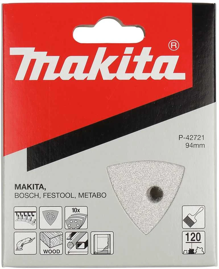 Makita Trikampis Šlifavimo popierius K120 (10Vnt.) BO4565 kibusis P-42721