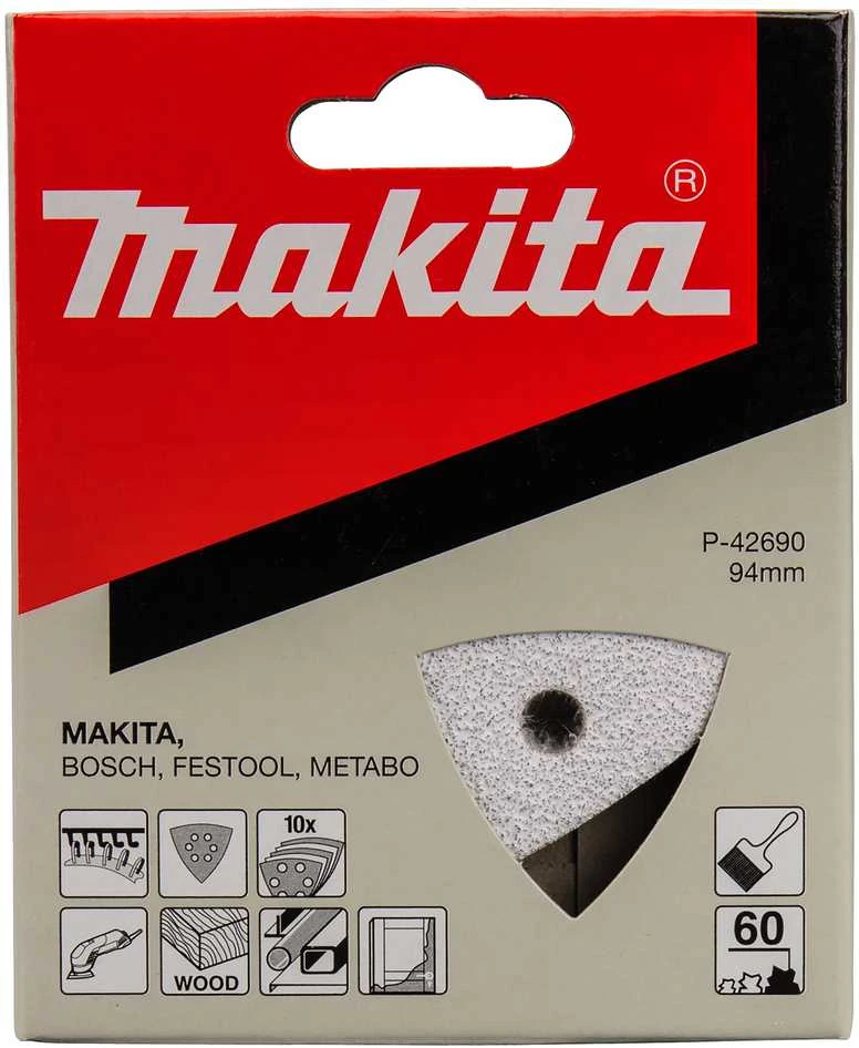Makita Trikampis Šlifavimo popierius K60 (10Vnt.) BO4565 kibusis P-42690