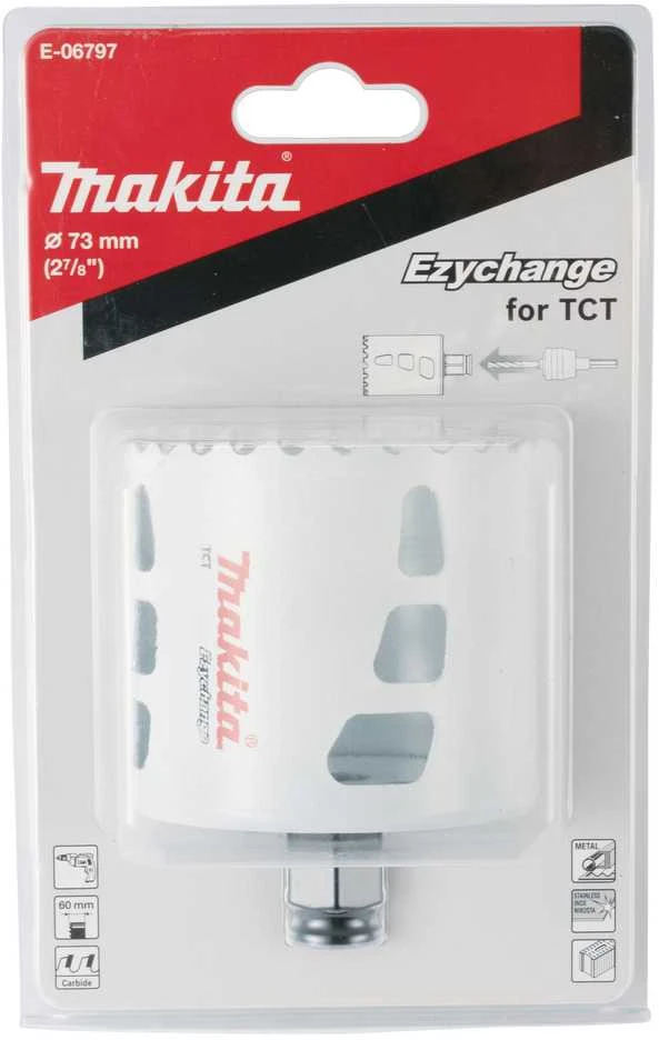 Grąžtas Makita Universali gręžimo karūna EZYCHANGE TCT 73mm E-06797 T.C.T • 73 mm • Ezychange