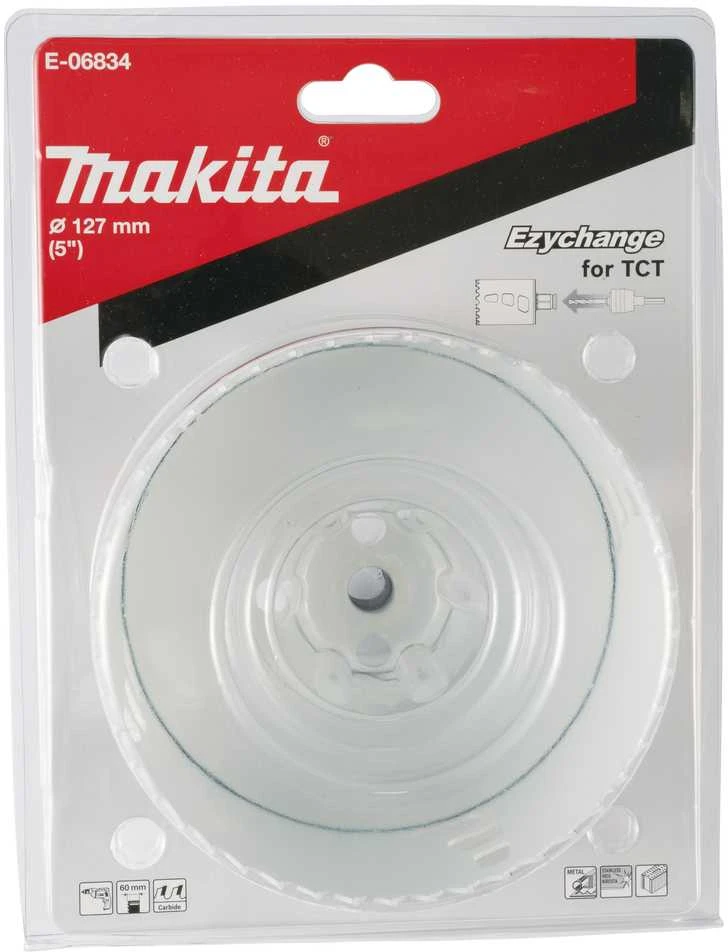 Makita Universali gręžimo karūna EZYCHANGE TCT 127mm E-06834 T.C.T • 127 mm • Ezychange