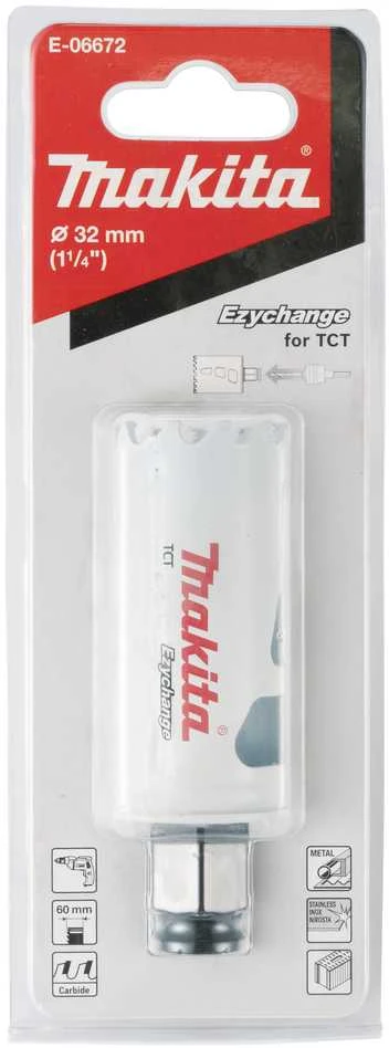 Makita Universali gręžimo karūna EZYCHANGE TCT 32mm E-06672 T.C.T • 32 mm • Ezychange