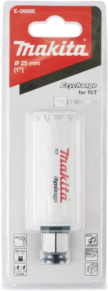 Makita Universali gręžimo karūna EZYCHANGE TCT 25mm E-06666 T.C.T • 25 mm • Ezychange
