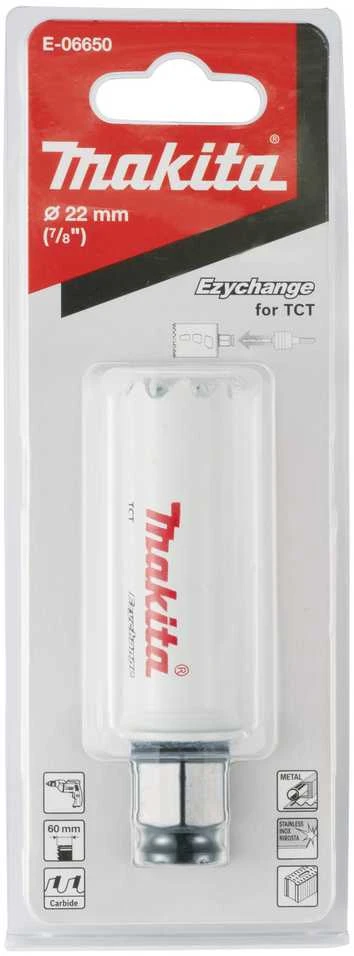 Makita Universali gręžimo karūna EZYCHANGE TCT 22mm E-06650 T.C.T • 22 mm • Ezychange