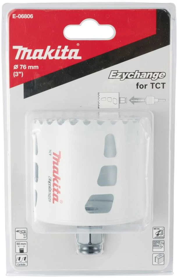 Makita Universali gręžimo karūna EZYCHANGE TCT 76mm E-06806 T.C.T • 76 mm • Ezychange
