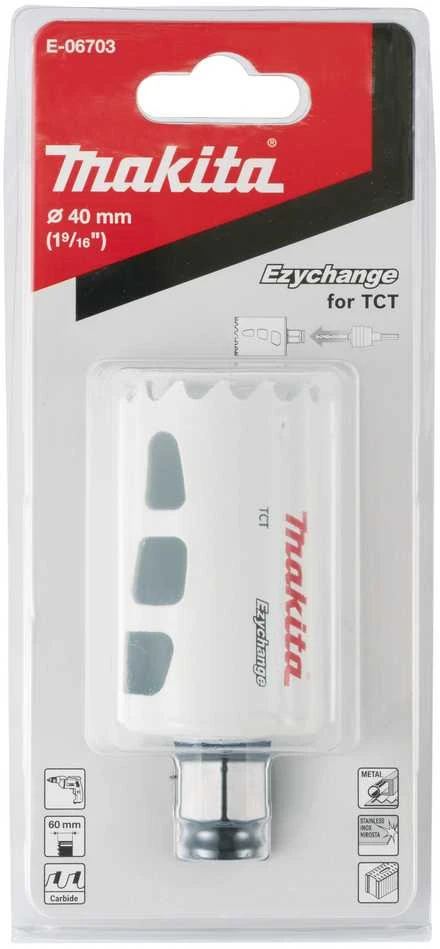 Makita Universali gręžimo karūna EZYCHANGE TCT 40mm E-06703 T.C.T • 40 mm • Ezychange