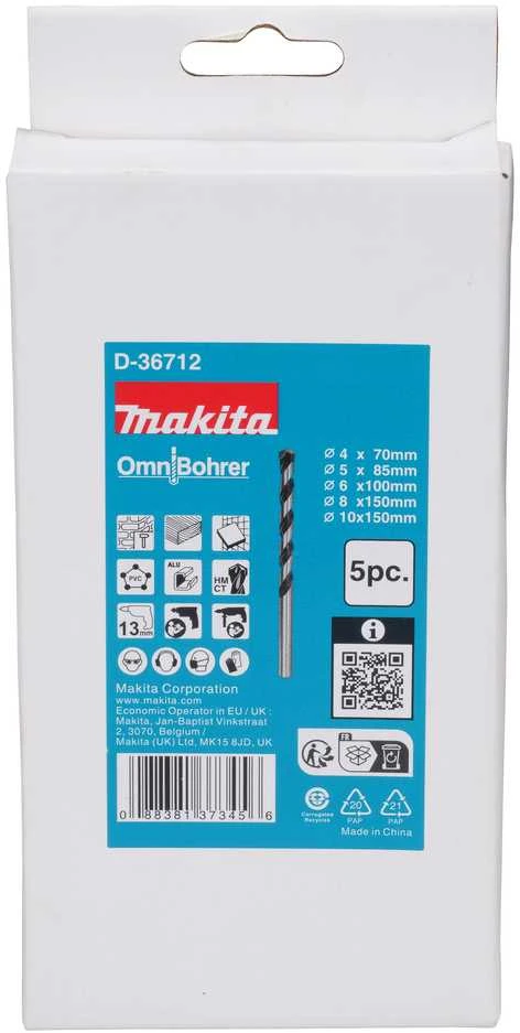 Universalių grąžtų komplektas Makita D-36712, 5vnt.