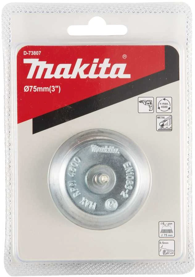 Makita Vielinė šlifavimo taurė 75MM X 0,5MM (“pinta” viela) Gręžtuvams D-73807