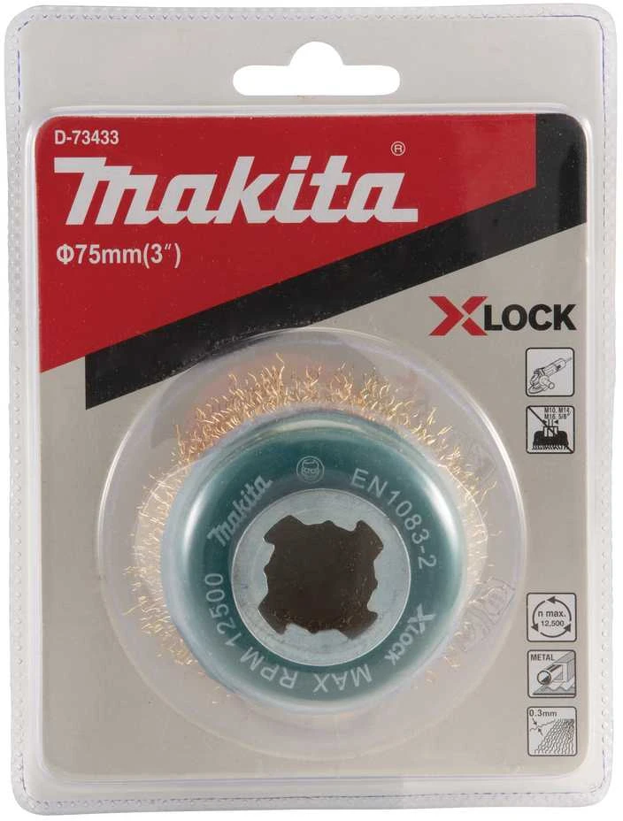 Makita Vielinė šlifavimo taurė, banguota viela, 0.3mm, Ø 75 mm, X-LOCK D-73433