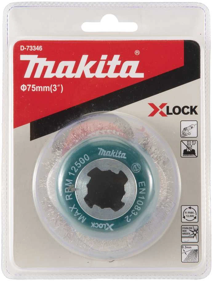 Makita Vielinė šlifavimo taurė, banguota viela, 0.3mm, Ø 75 mm, X-LOCK D-73346
