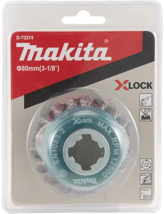Makita Vielinė šlifavimo taurė, sukta viela, 0.35mm, Ø 80 mm, X-LOCK D-73374