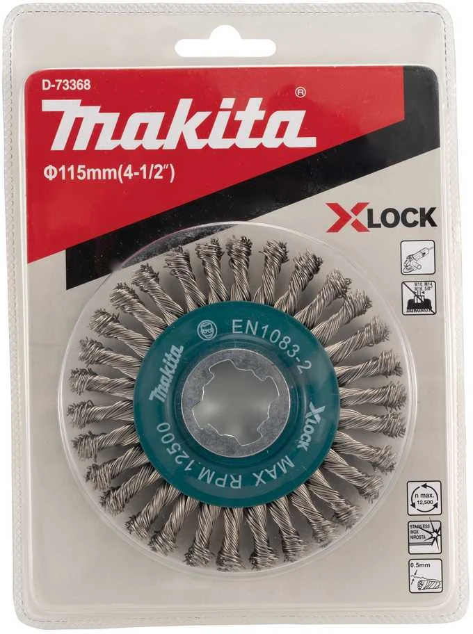 Makita Vielinis šlifavimo diskas, sukta viela, 0.5mm, Ø 115 mm, X-LOCK D-73368