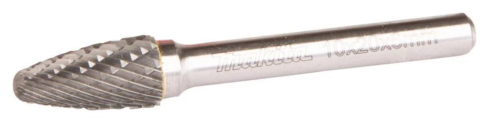 Makita Freza tiesiniam šlifuokliui, kotelis 6 mm, forma SA 10x20 mm B-52788 metalui, nerūd. plienui.