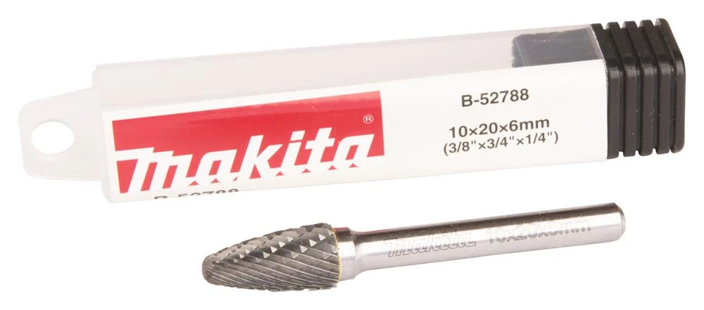 Makita Freza tiesiniam šlifuokliui, kotelis 6 mm, forma SA 10x20 mm B-52788 metalui, nerūd. plienui.