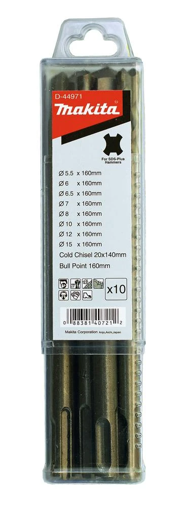 Grąžtas Makita SDS-PLUS grąžtų ir kaltų komplektas 10vnt. D-44971
