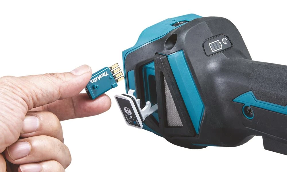 Makita DGA518ZU Akumuliatorinis kampinis šlifuoklis, greičio reguliavimas 3000-8500min-1, 18V, ø125mm, "paddle" jungiklis, AWS, Be akumuliatorių ir kroviklio!