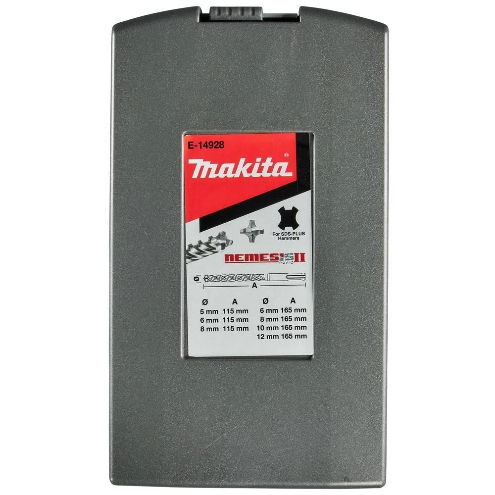 Makita SDS-PLUS Grąžtas NEMESIS 2, 7komplektas E-14928 ( 5x115, 6x115, 6x165, 8x115, 8x165, 10x165, 12x160)