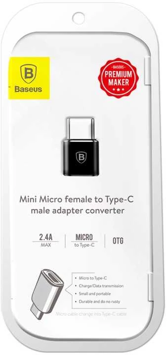 Adapteris Baseus USB C kištukas, micro USB B lizdas, OTG funkcija