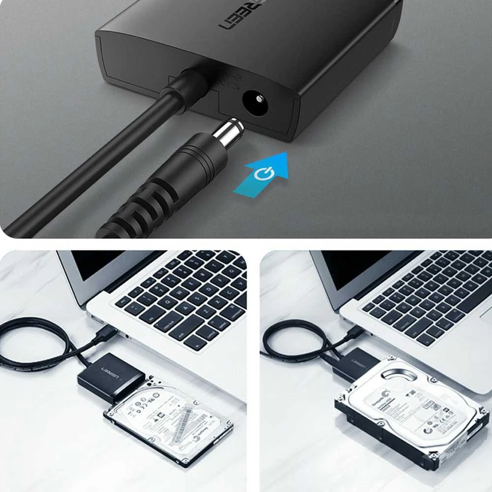 UGREEN adapteris HDD 2.5 "ir 3.5" SATA į USB 3.0 - Juodas