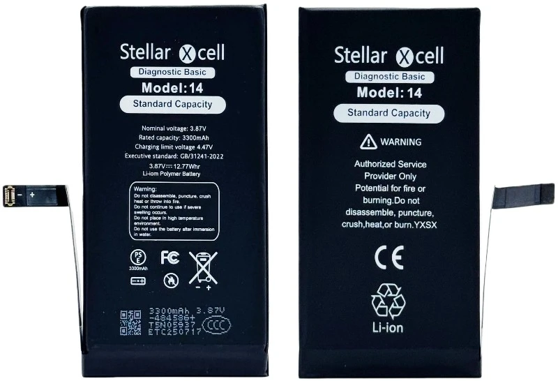 Akumuliatorius StellarXcell Diagnostic Apple iPhone 14 3280mAh (Standart Capacity + HQ Copy BMS)