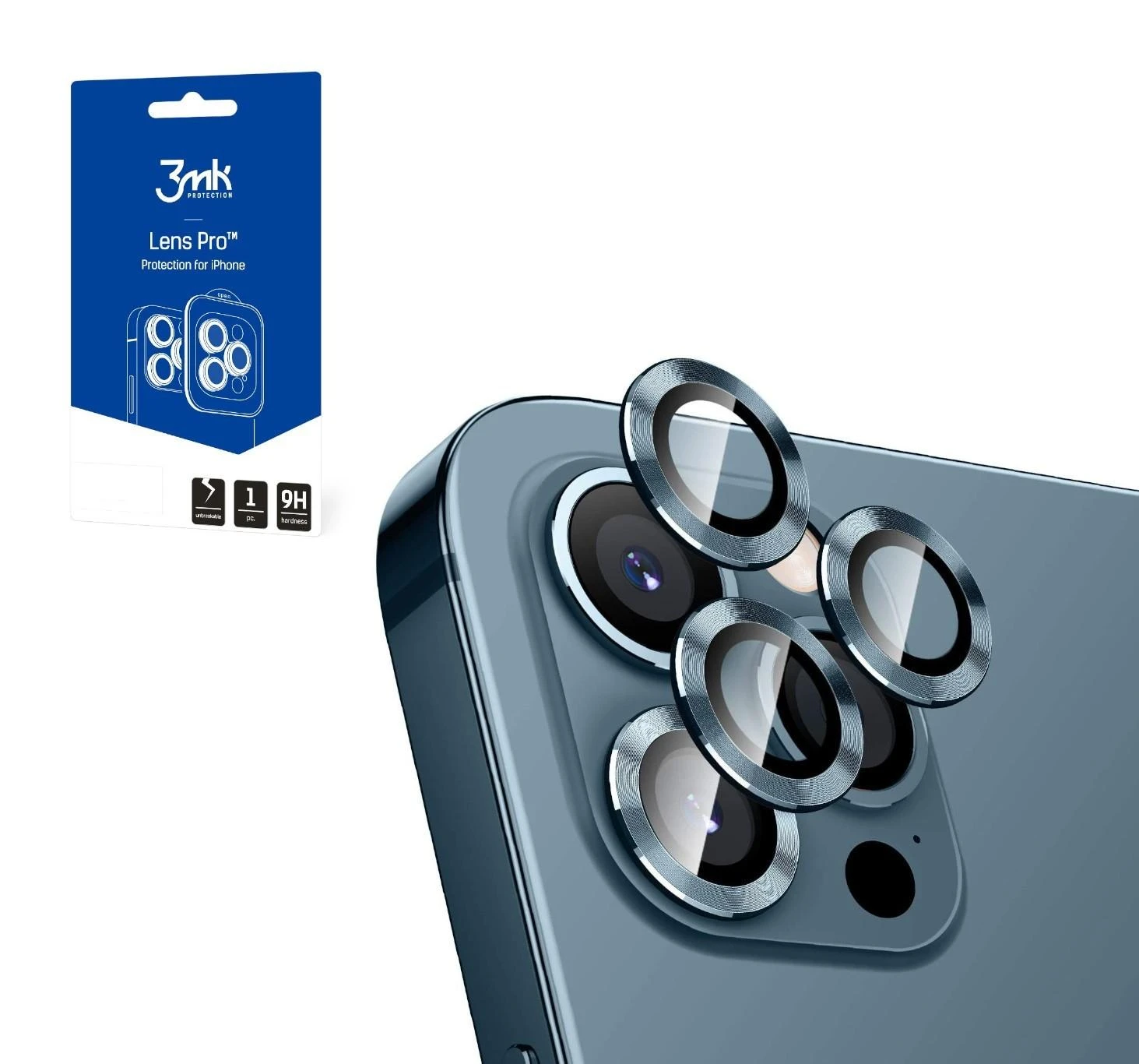 Apsauginis stikliukas kamerai 3mk Lens Pro Apple iPhone 14 Pro/14 Pro Max sidabrinis