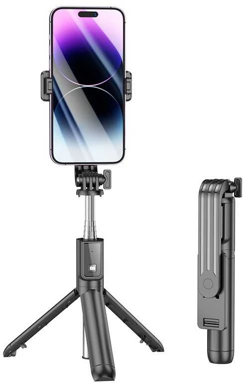 Borofone Asmenukių lazda BY11 Happy bluetooth su tripod and nuotoliniu valdymu juodos spalvos