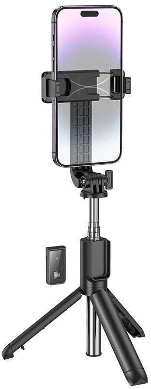 Borofone Asmenukių lazda BY11 Happy bluetooth su tripod and nuotoliniu valdymu juodos spalvos