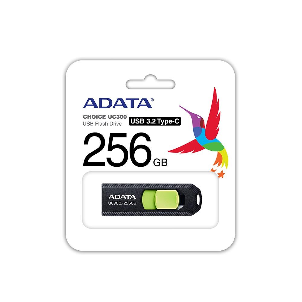 ADATA | FlashDrive | UC300 | 256 GB | USB 3.2 Gen 1 | Juodas/Žalias