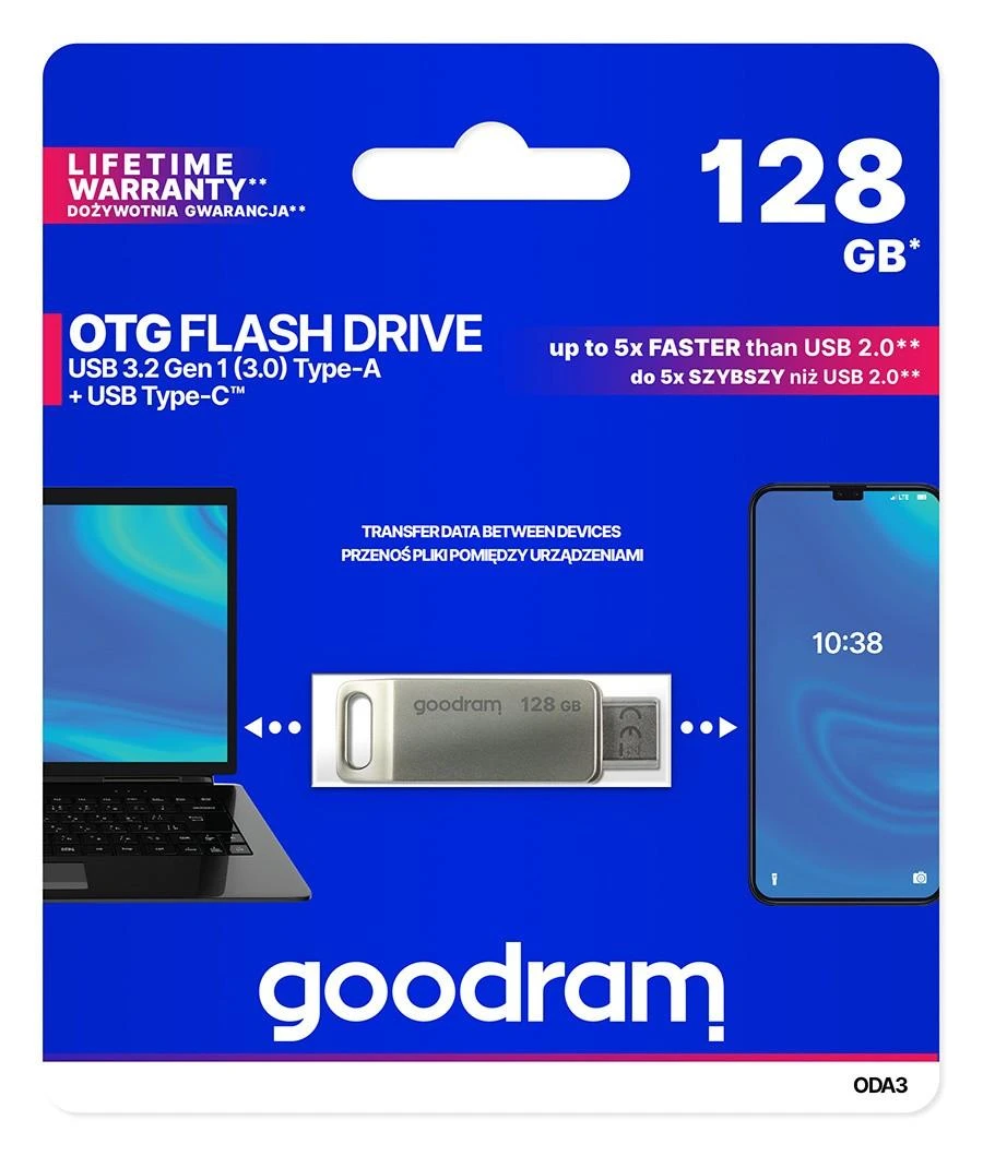 Atmintinė Goodram ODA3 128GB OTG USB 3.0 + Type-C