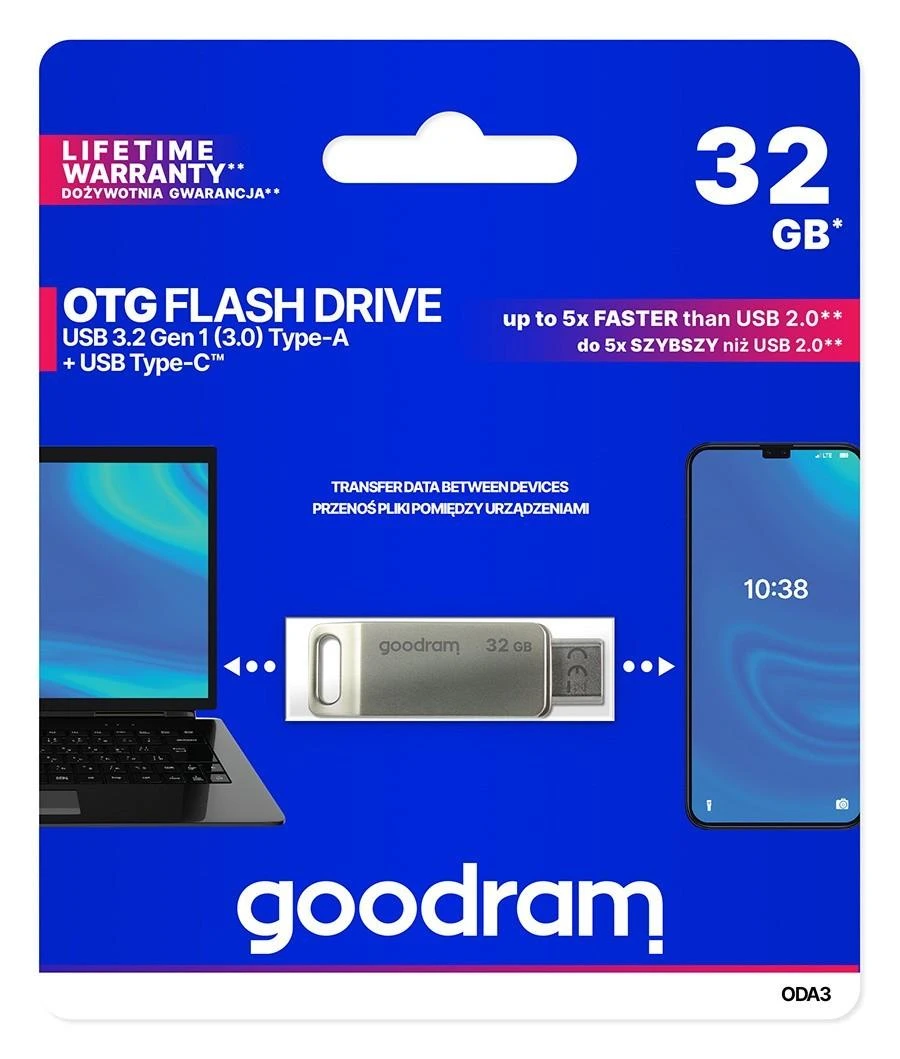 Atmintinė Goodram ODA3 32GB OTG USB 3.0 + Type-C